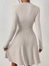 Soft Ribbed Wrap Knit Mini Dress