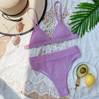Powder Blue Ribbed Bikini Set