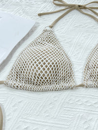 Textured Halter Tie-Back Bikini Set