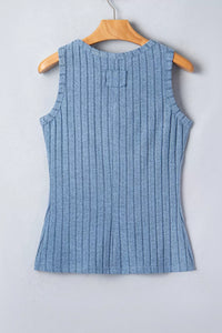 Mineral-Wash Ribbed Vest Top