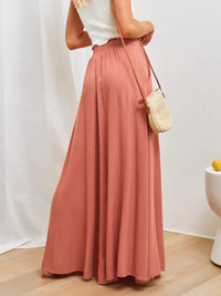 Terracotta High-Waist Palazzo Trousers
