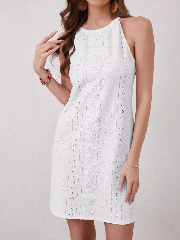 Broderie Anglaise Sleeveless Mini Dress
