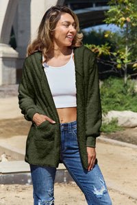 Cosy Teddy Hooded Jacket with Pockets