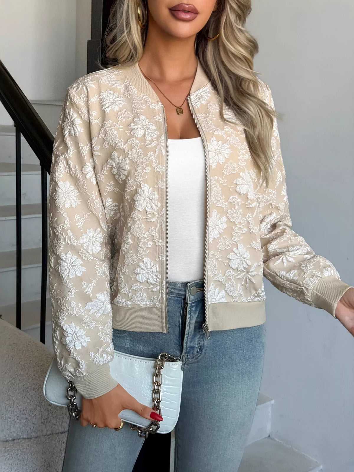 Botanical Lightweight Bomber Jacket