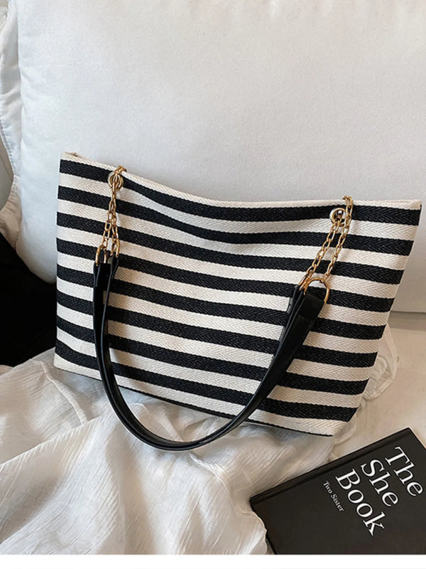 Breton Stripe Chain Shoulder Bag
