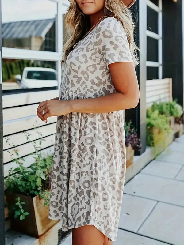 Leopard Babydoll Tee Dress