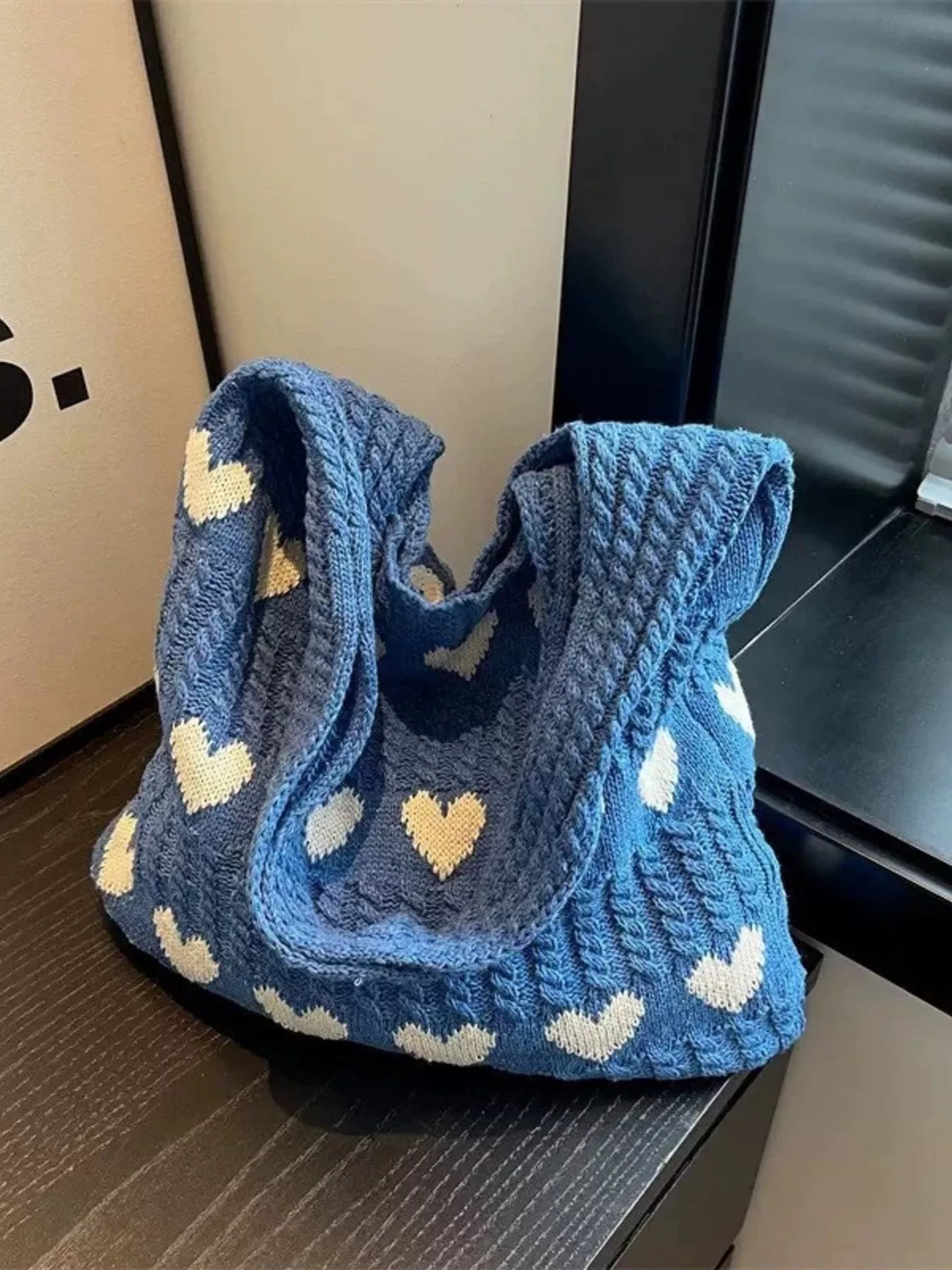 Sweetheart Knitted Top-Handle Bag