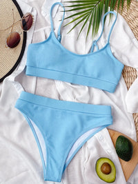 Lilac Scoop-Neck Two-Piece Swim Set
