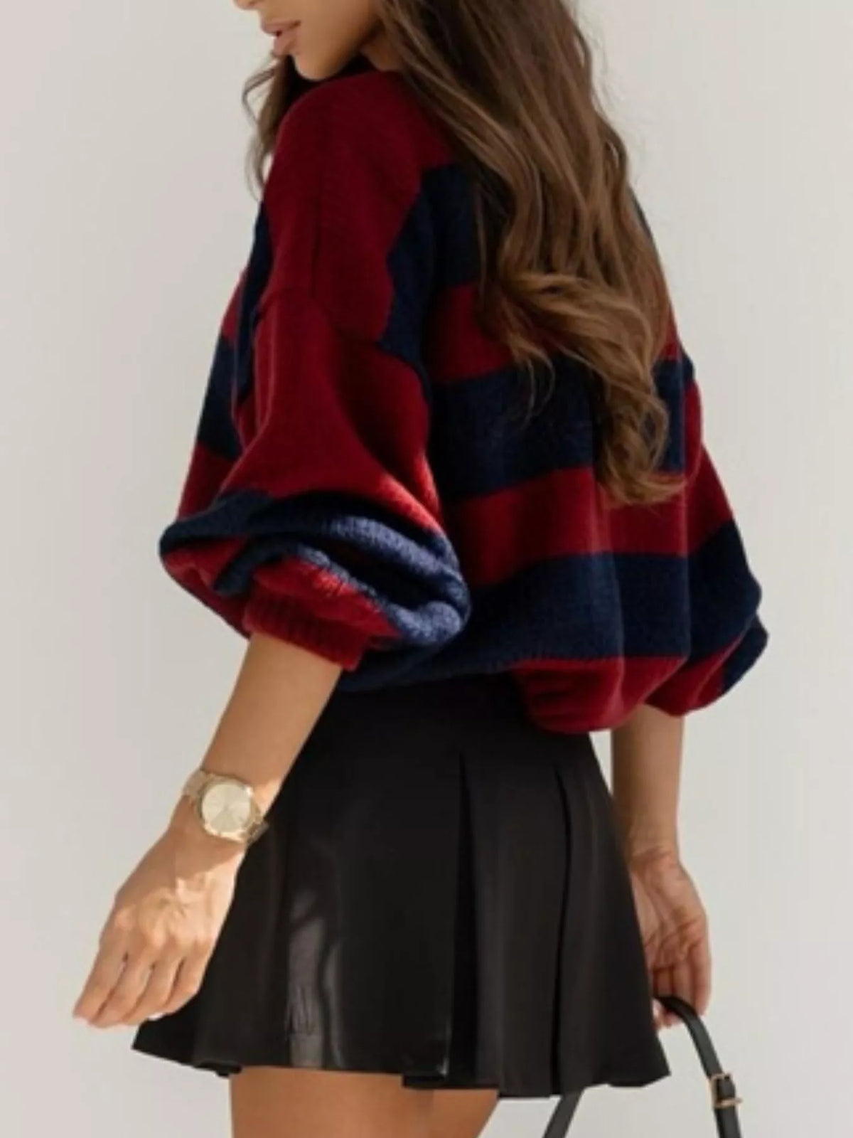 Bold Stripe Drop-Shoulder Jumper