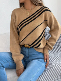 Relaxed Striped Crew-Neck Jumper
