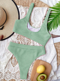 Sage Scoop-Neck Two-Piece Swim Set