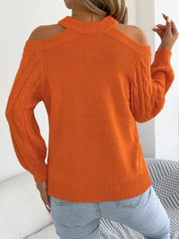 Cold-Shoulder Cable-Knit Jumper