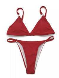 Golden Ring-Detail Bikini Set