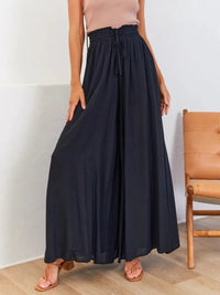 Terracotta High-Waist Palazzo Trousers
