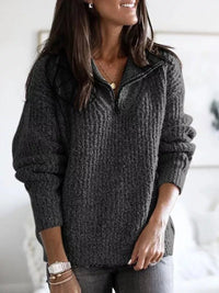 Textured Half-Zip Jumper