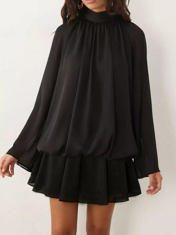 Tie-Back Flared-Sleeve Mini Dress