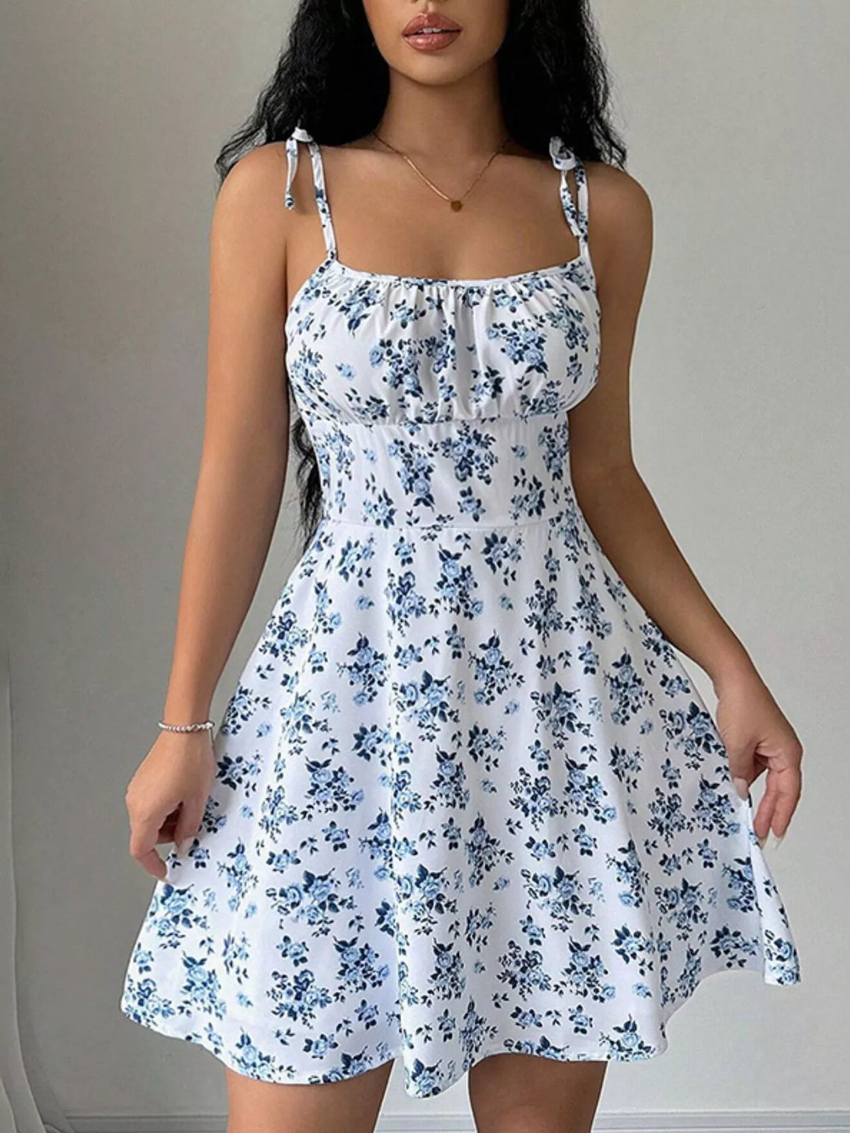 Wildflower Tie-Strap Mini Dress
