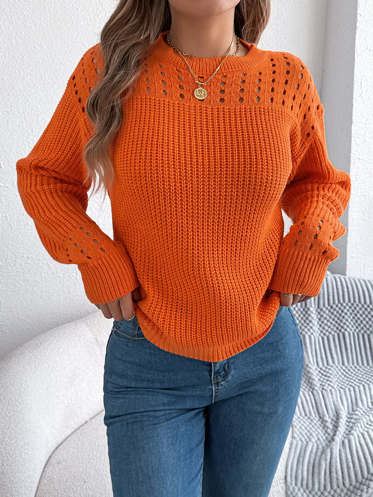 Openwork Cable-Knit Jumper