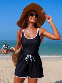 Women's Sport Swim Romper - Shape Solver Contrast Binding