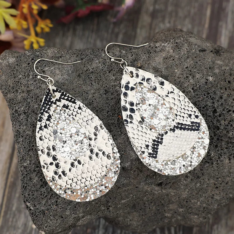 Sequin Teardrop Statement Earrings
