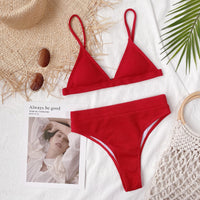 Powder Blue Ribbed Bikini Set