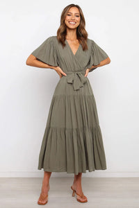 Amalfi Tie-Waist Tiered Midi Dress