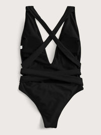 Hot Pink Plunge Wrap Swimsuit