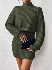 Cosy Knit Roll-Neck Bodycon Mini