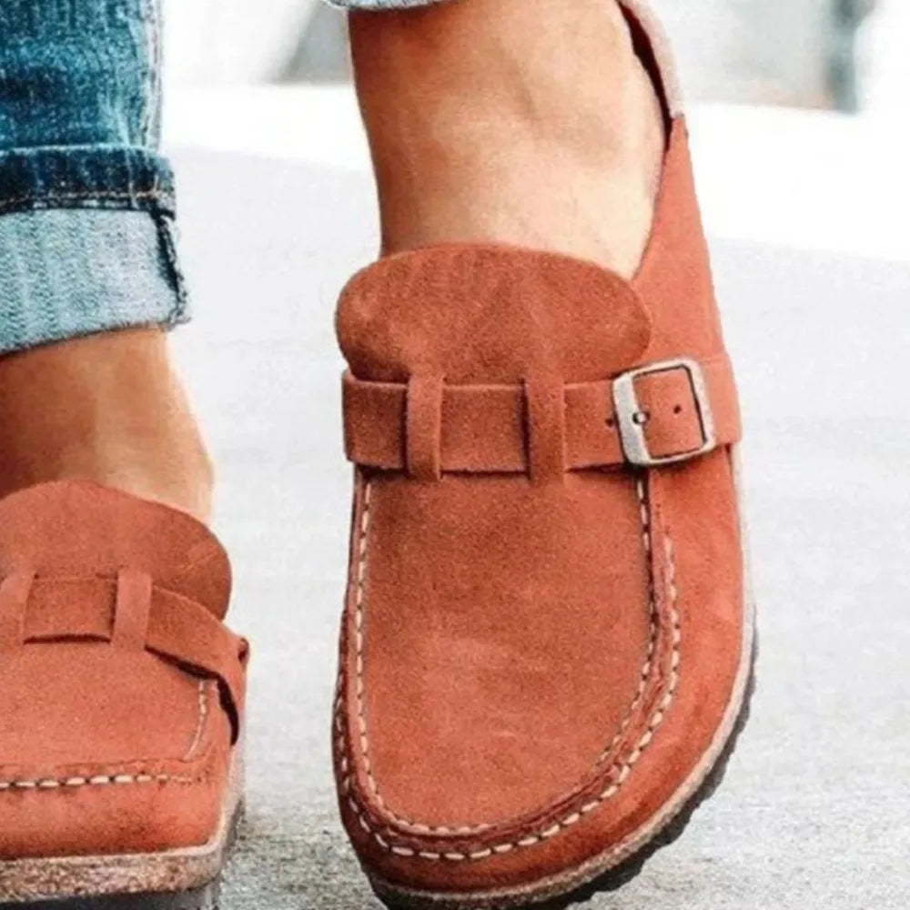 Buckle-Detail Low-Heel Loafers