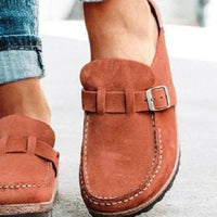 Buckle-Detail Low-Heel Loafers