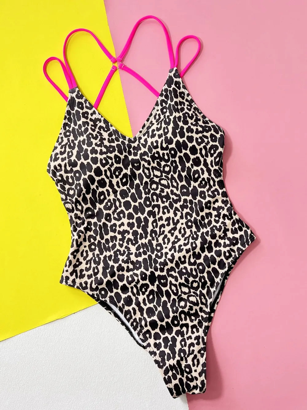 Pink Leopard Plunge Swimsuit