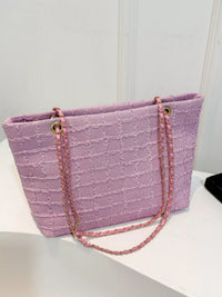 Pastel Tweed Chain Shoulder Bag