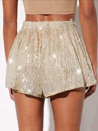 Silver Sequin Party Shorts