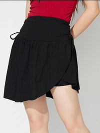 Side-Tie Asymmetric Frill Mini Skirt