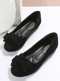 Bow-Front Round-Toe Ballet Flats