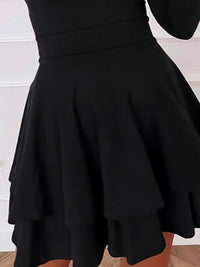 Long-Sleeve Tiered Ruffle Mini Dress