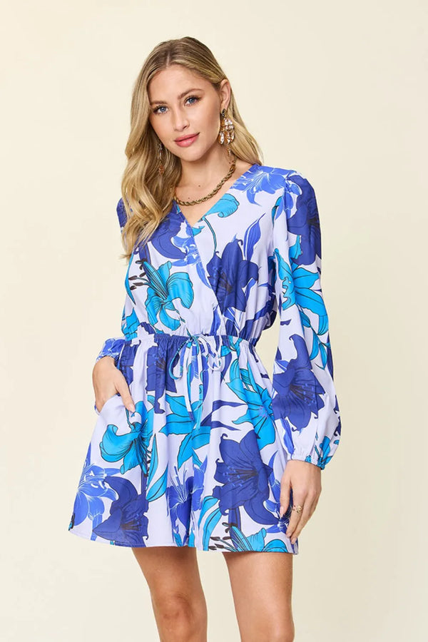 Blue Bloom Long-Sleeve Playsuit