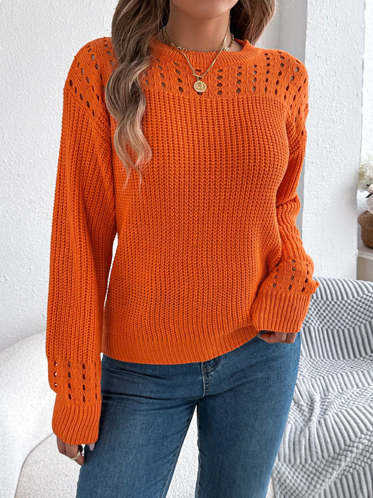 Openwork Cable-Knit Jumper