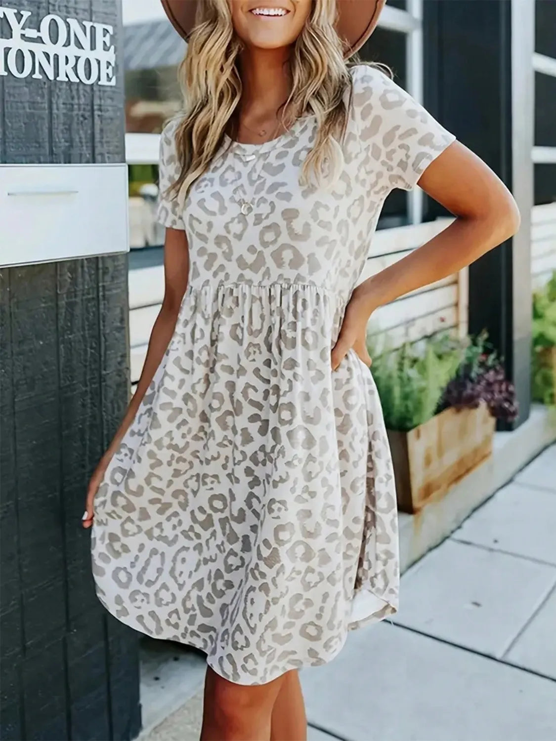 Leopard Babydoll Tee Dress