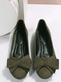 Bow-Front Round-Toe Ballet Flats