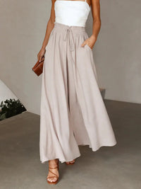Terracotta High-Waist Palazzo Trousers