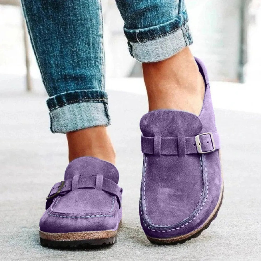 Buckle-Detail Low-Heel Loafers