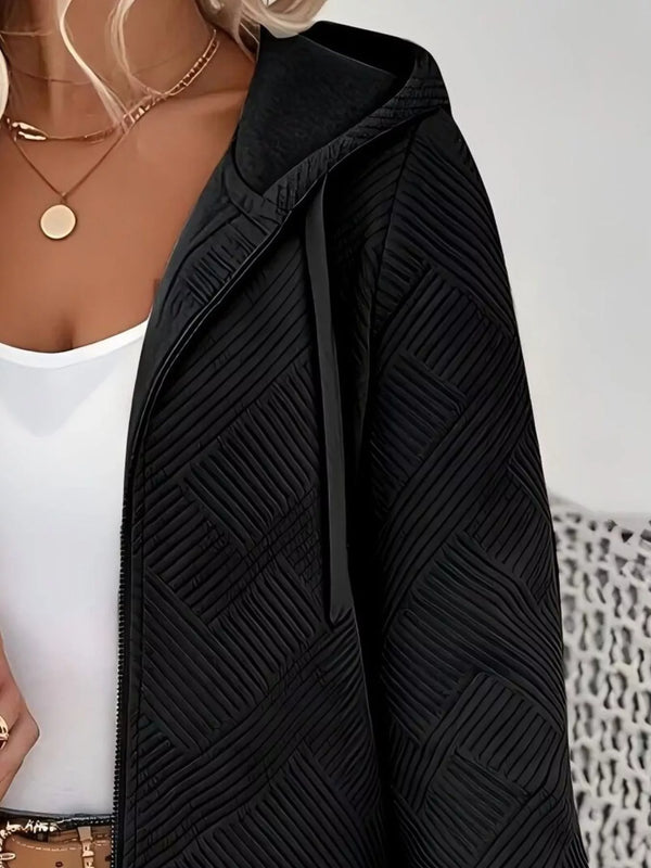 Everyday Textured Zip-Up Hoodie