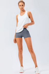 Wide-Waistband Slim-Fit Gym Shorts