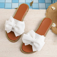 Pearl Bow Slider Sandals