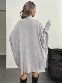 Oversized Ribbed Roll-Neck Jumper Dress