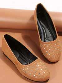 Crystal-Embellished Ballet Flats