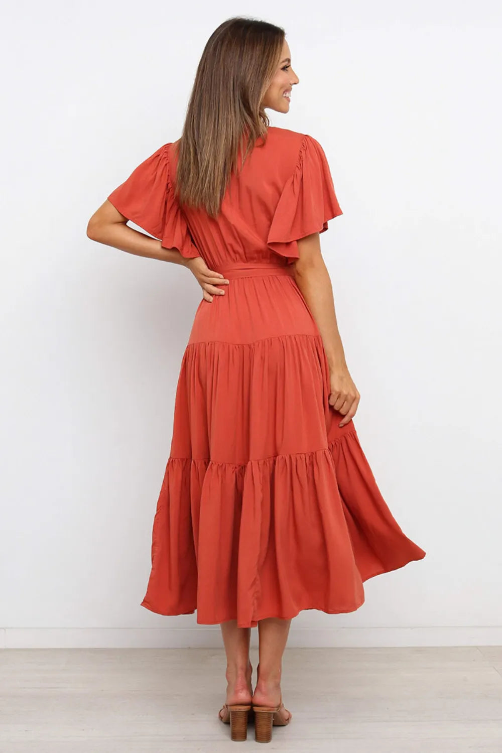 Amalfi Tie-Waist Tiered Midi Dress