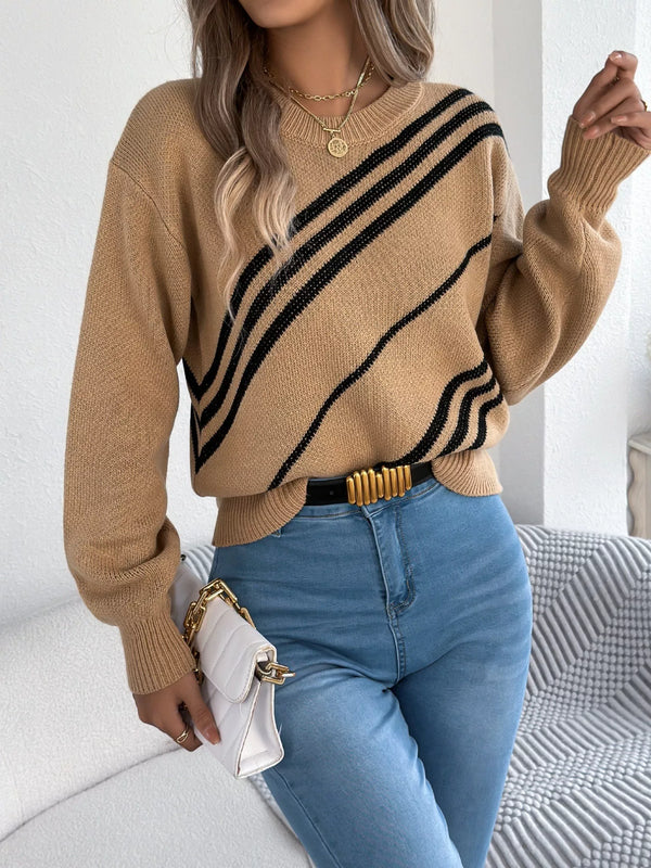 Relaxed Striped Crew-Neck Jumper