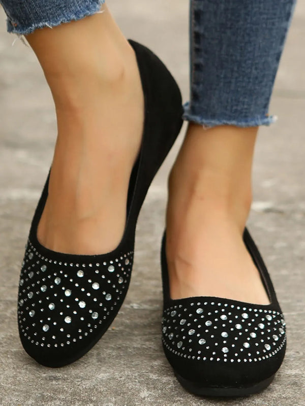 Crystal-Embellished Ballet Flats